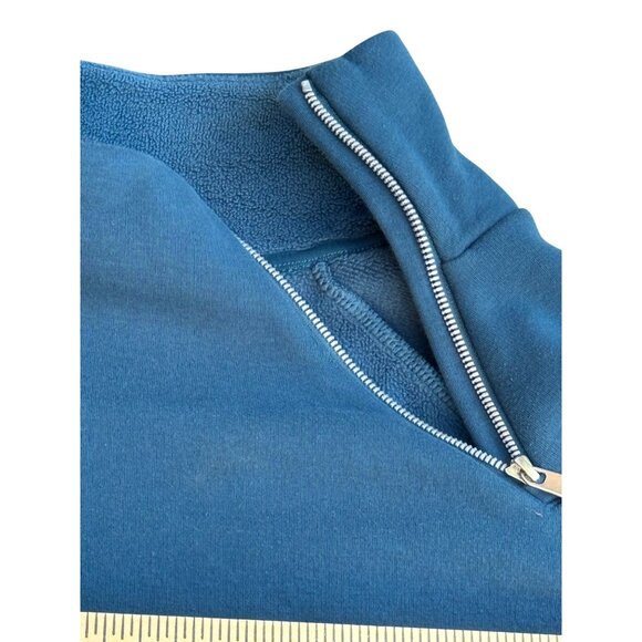 Athleta Women's Medium Blue Asymmetrical Zip Fleece Pullover - Picture 6 of 9